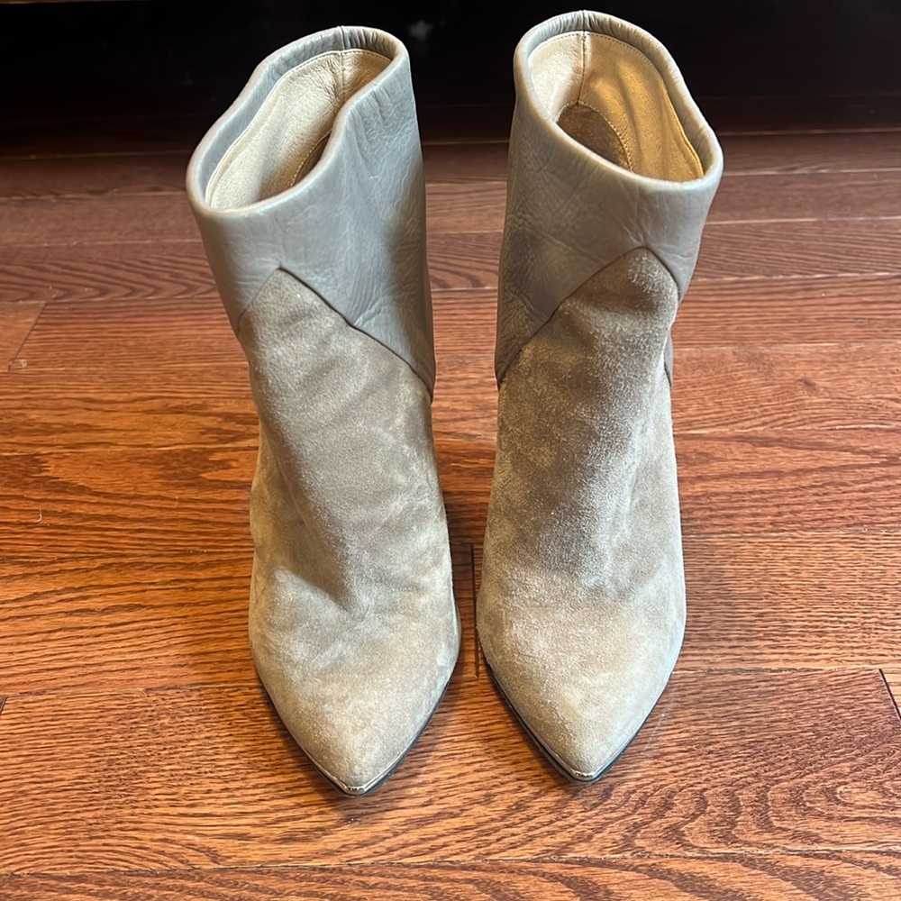 IRO Vileana Suede & Leather Boots in Grey - Picture 1 of 5